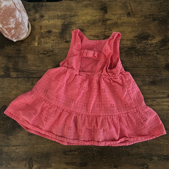 CAT & JACK Coral Eyelet Bow Baby Dress $18 SIZE 12-18 MONTHS Summer Whimsy Light - Picture 3 of 4